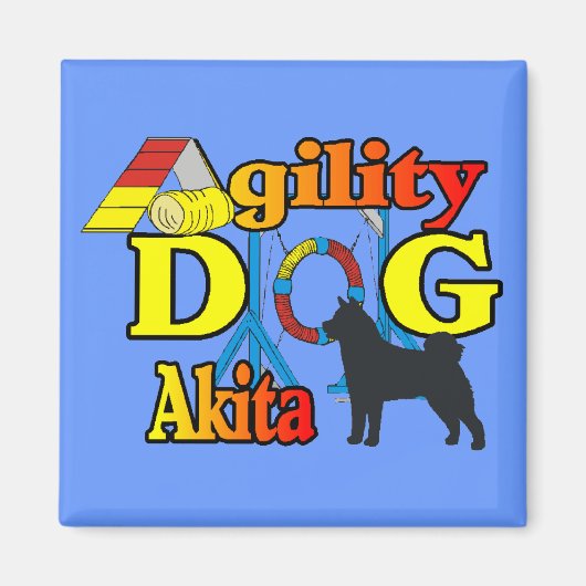Akita Agility Magneet (Voorkant)
