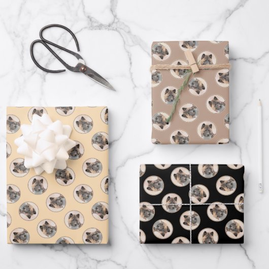 Akita Amerikaans Japans Inu Sable Schilderen Hond  Inpakpapier Vel (Voorkant)