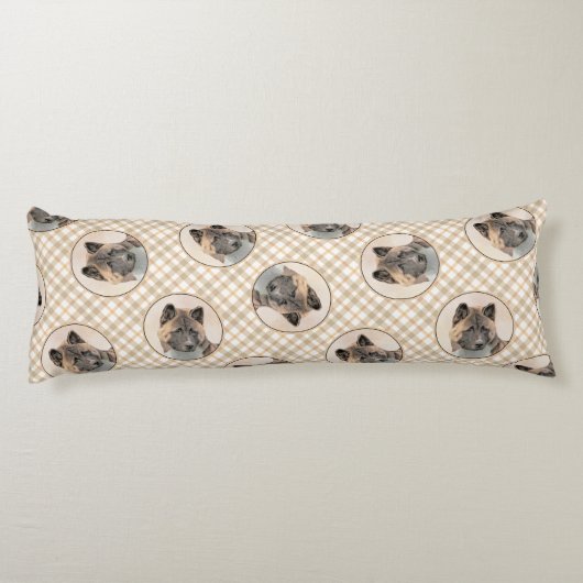 Akita Amerikaans Japans Inu Sable Schilderen Hond  Lichaamskussen (Achterkant)