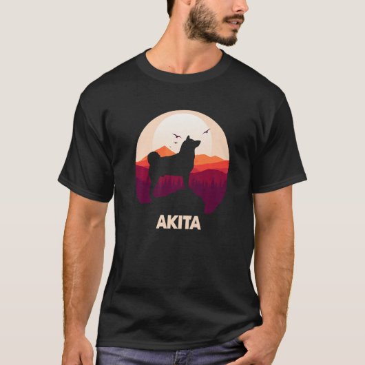 Akita and Moon Halloween 1 T-shirt (Voorkant)