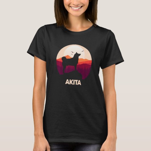 Akita and Moon Halloween 1 T-shirt (Voorkant)