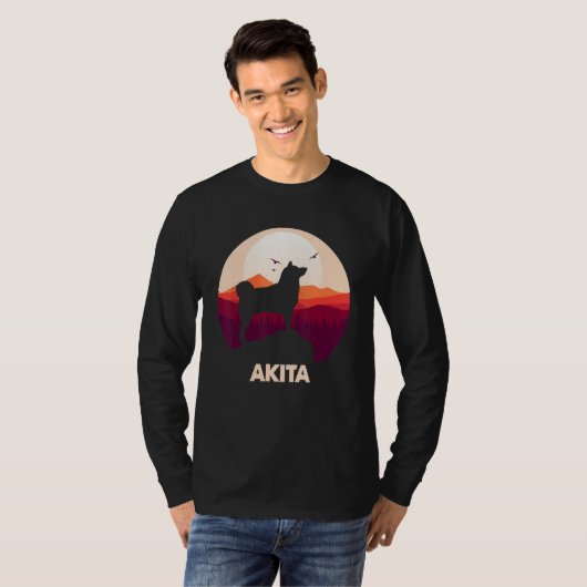Akita and Moon Halloween 1 T-shirt (Voorkant volledig)