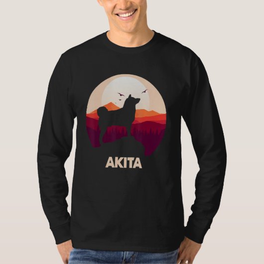 Akita and Moon Halloween 1 T-shirt (Voorkant)
