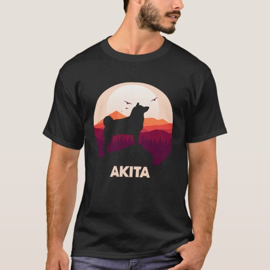 Akita and Moon Halloween T-shirt (Voorkant)