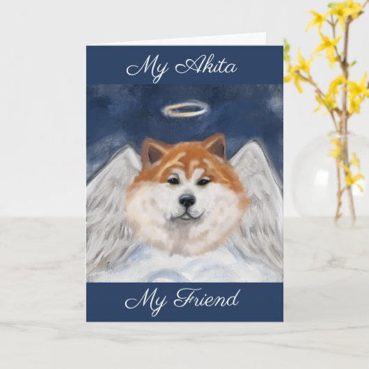 Akita Angel Kaart (Gele Bloem)