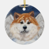 Akita Angel Keramisch Ornament (Voorkant)
