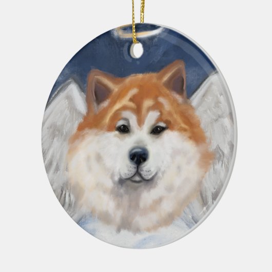 Akita Angel Keramisch Ornament (Links)