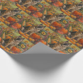 Akita Autumn Harvest Thanksgiving Dog Cadeaupapier (Hoek)