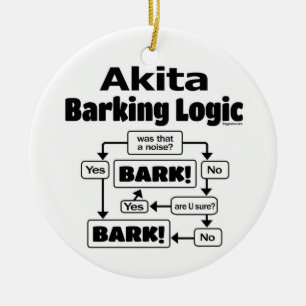 Akita Barking Logic Keramisch Ornament