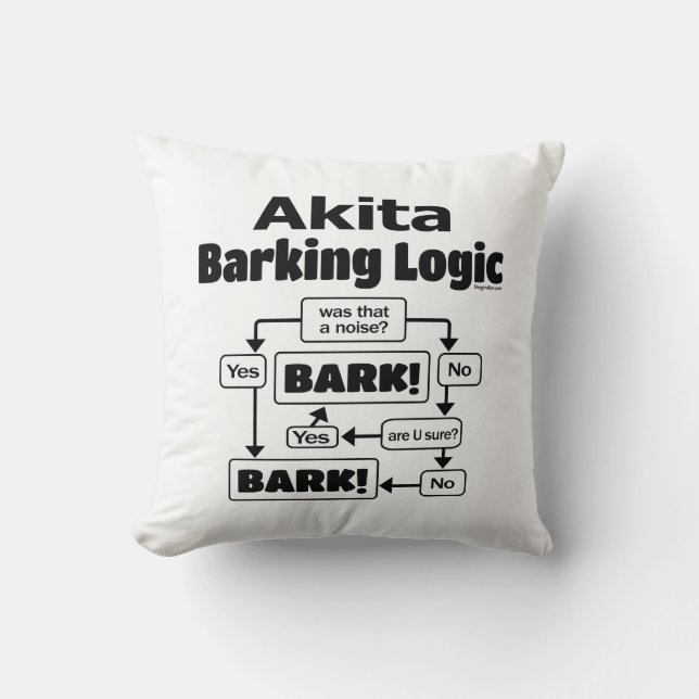 Akita Barking Logic Kussen (Voorkant)