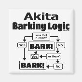Akita Barking Logic Magneet (Voorkant)