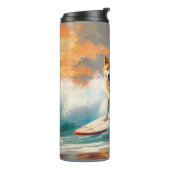 Akita Beach Surfing Schilderij Thermosbeker (Gedraaid links)