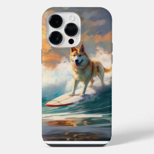 Akita Beach Surfschilderij iPhone 14 Pro Max Hoesje