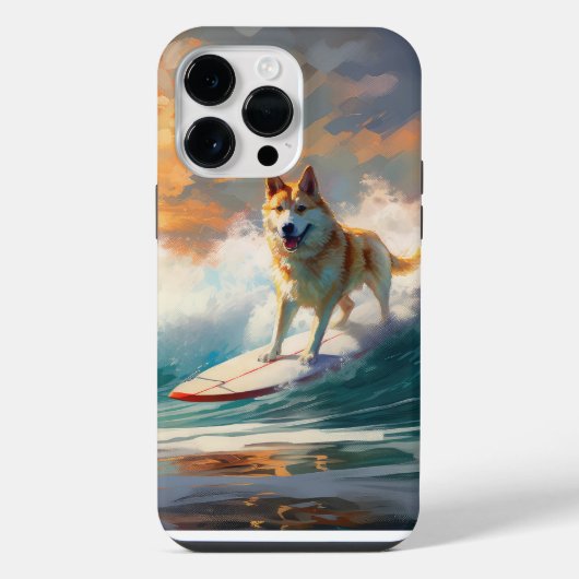 Akita Beach Surfschilderij iPhone Hoesje (Achterkant)