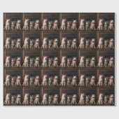 Akita bij de open haard Kerstmis Cadeaupapier (Vlak)