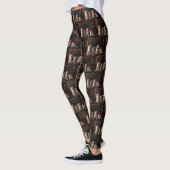 Akita bij de open haard Kerstmis Leggings (Links)