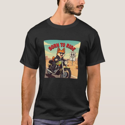Akita Biker geboren om te rijden T-shirt (Voorkant)
