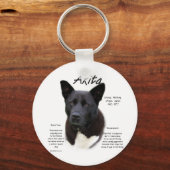 Akita (blk) Geschiedenisontwerp Sleutelhanger (Voorkant)