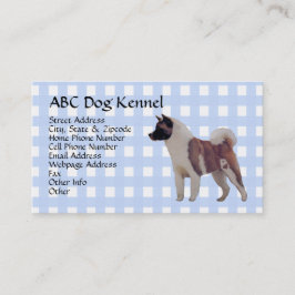 Akita Blue Gingham Visitekaartje
