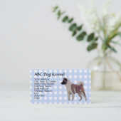 Akita Blue Gingham Visitekaartje (Staand voorkant)