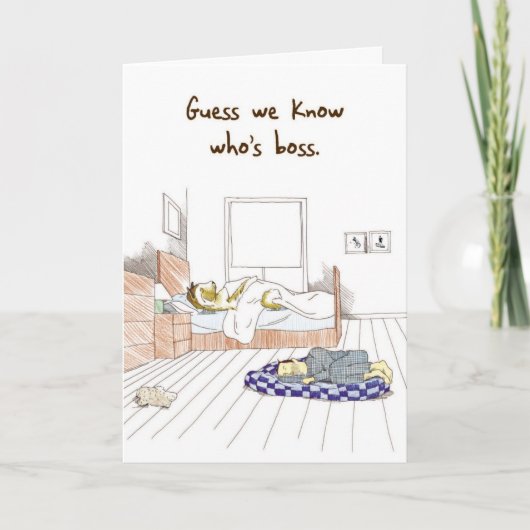 Akita Bossy Dog - Funny Boss Day Card Kaart (Voorkant)