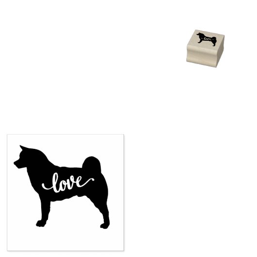 Akita Breed Dog Love Rubberstempel (Gestempeld)