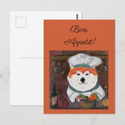 Akita     briefkaart (Voorkant / Achterkant)