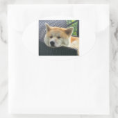 akita-chilling.png ovale sticker (Tas)