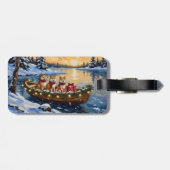 Akita Christmas Boat Holiday Bagagelabel (Achterkant horizontaal)