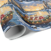 Akita Christmas Boat Holiday Cadeaupapier (Rol Hoek)