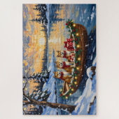 Akita Christmas Boat Holiday Legpuzzel (Verticaal)
