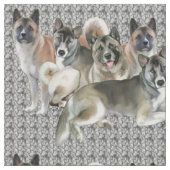 Akita Collage Fabric Stof (Close Up)