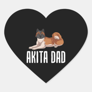 Akita Dad Hart Sticker