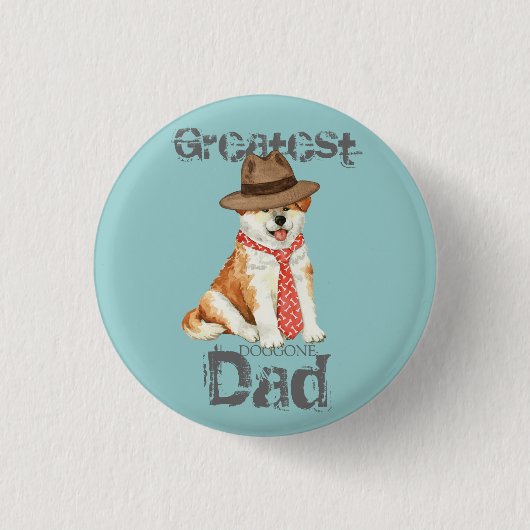 Akita Dad Ronde Button 3,2 Cm (Voorkant)