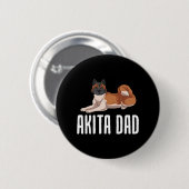 Akita Dad Ronde Button 5,7 Cm (Voorkant /achterkant)