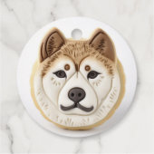 Akita Dog 3D geïnspireerd Bedankjes Labels (Achterkant)