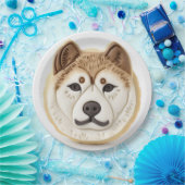 Akita Dog 3D geïnspireerd Papieren Bordje (Feest)
