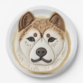 Akita Dog 3D geïnspireerd Papieren Bordje (Voorkant)