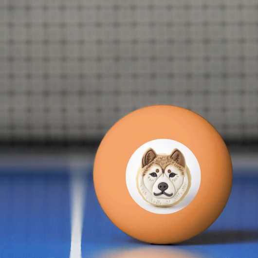 Akita Dog 3D geïnspireerd Pingpongbal (Net)