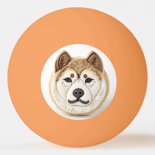 Akita Dog 3D geïnspireerd Pingpongbal (Achterkant)