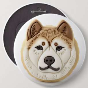 Akita Dog 3D geïnspireerd Ronde Button 6,0 Cm