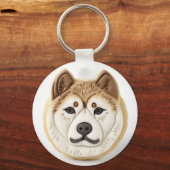 Akita Dog 3D geïnspireerd Sleutelhanger (Achterkant)