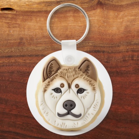 Akita Dog 3D geïnspireerd Sleutelhanger (Voorkant)