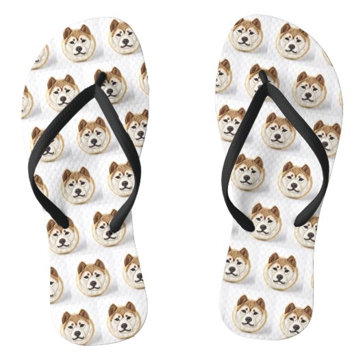 Akita Dog 3D geïnspireerd Teenslippers (Voetbed)