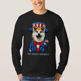 Akita Dog 4 juli Amerikaanse Dog Pun T-shirt