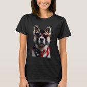 Akita Dog 4 juli Amerikaanse Onafhankelijkheidsdag T-shirt (Voorkant)