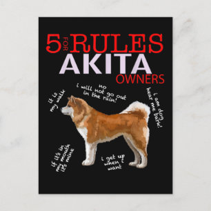 Akita Dog 5 Regels Akita Dog Eigenaar Aankondigingskaart