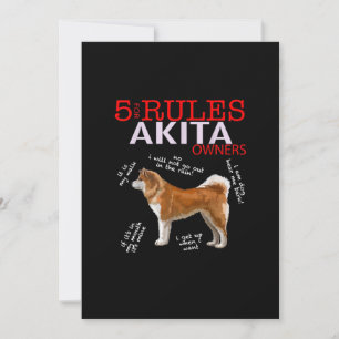 Akita Dog 5 Regels Akita Dog Eigenaar Bedankkaart