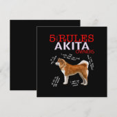 Akita Dog | 5 Regels Akita Dog Eigenaar Kaart (Voorkant / Achterkant)