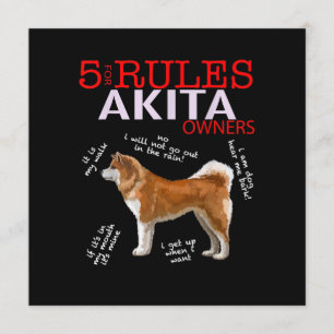 Akita Dog 5 Regels Akita Dog Eigenaar Kaart